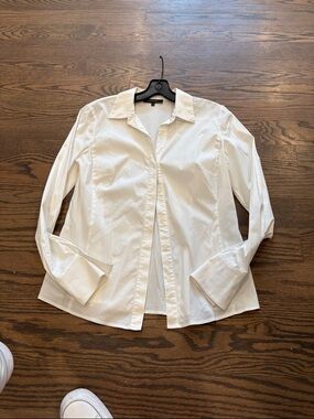 Lafayette 148 New York White Tailored Button-Up Shirt
